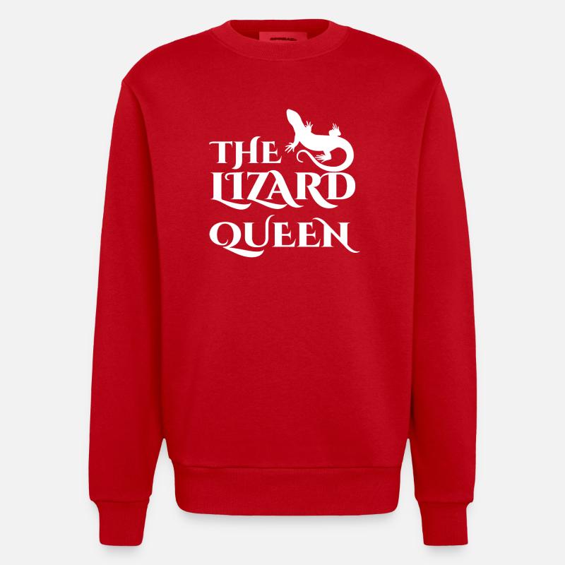 Echse - Echsen - Echsenbesitzer - Königin - Heavyweight Oversized Organic Crew Neck Made in EU - Rot