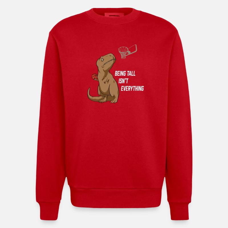 Funny Basketball T-rex - Sweat bio épais oversize fabriqué en UE - rouge