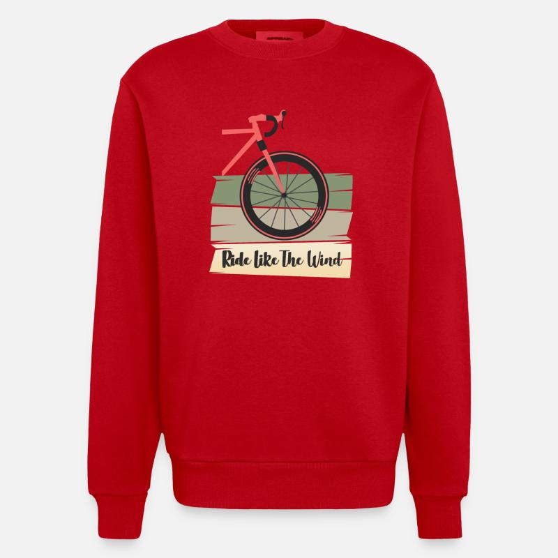 Fahrrad Spruch Geschenkidee - Heavyweight Oversized Organic Crew Neck Made in EU - Rot