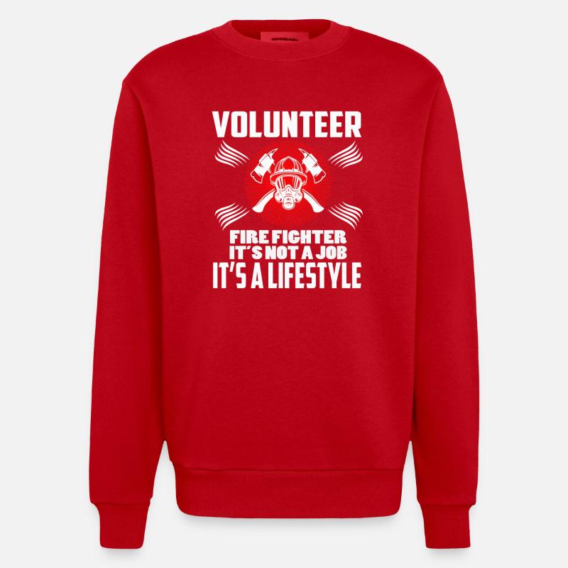 Service d'incendie bénévole - Sweat bio épais oversize fabriqué en UE - rouge