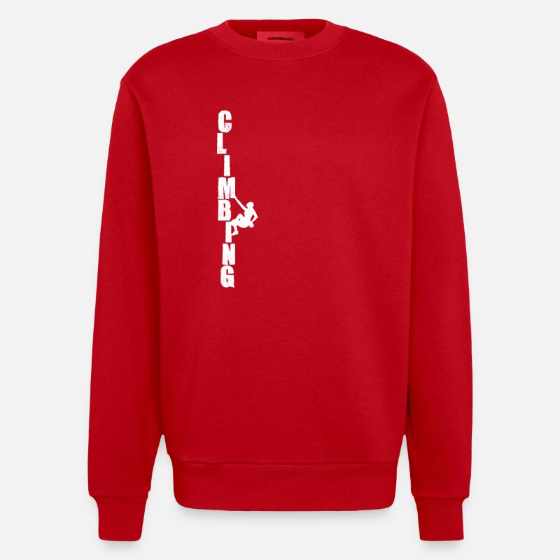 Klettern - Heavyweight Oversized Organic Crew Neck Made in EU - Rot