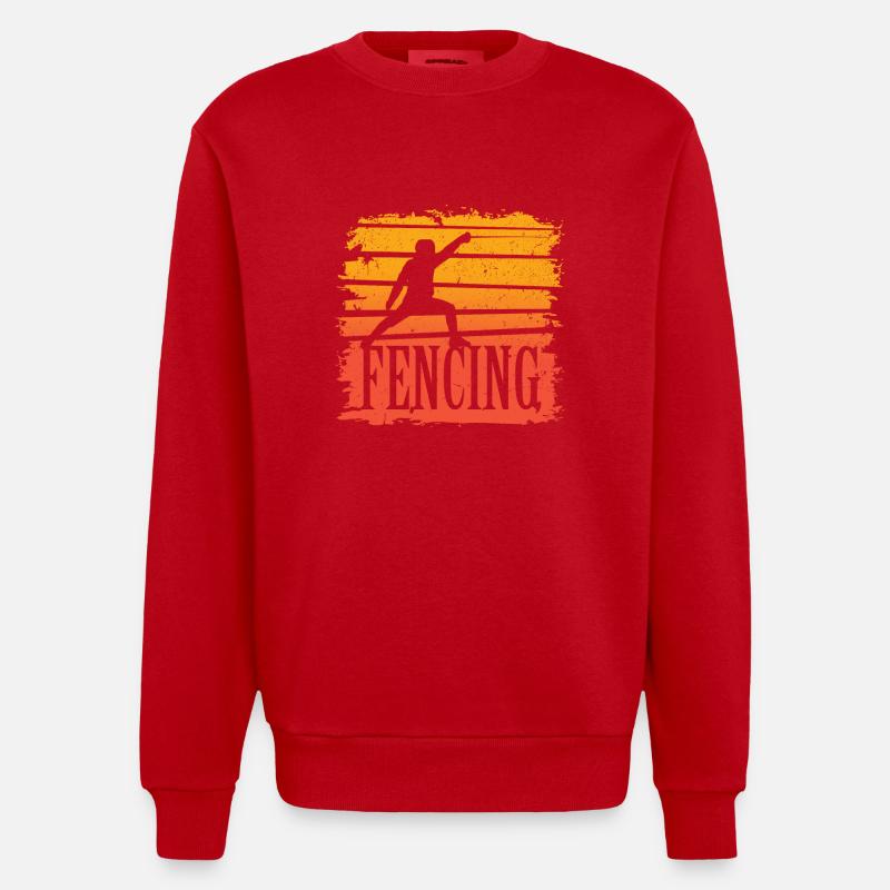 Fechten - Heavyweight Oversized Organic Crew Neck Made in EU - Rot