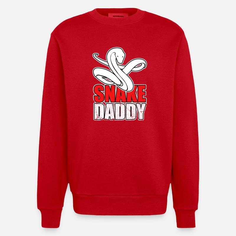 Schlangen Haustier Geschenk - Heavyweight Oversized Organic Crew Neck Made in EU - Rot