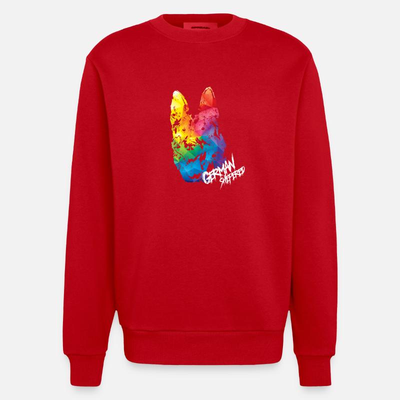 Deutscher Schäferhund - Heavyweight Oversized Organic Crew Neck Made in EU - Rot