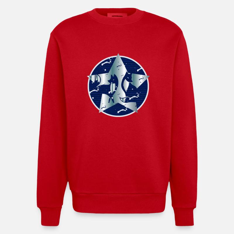 Renard dans l'étoile - Sweat bio épais oversize fabriqué en UE - rouge