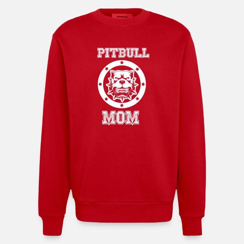 Pit Bull Maman - Sweat bio épais oversize fabriqué en UE - rouge