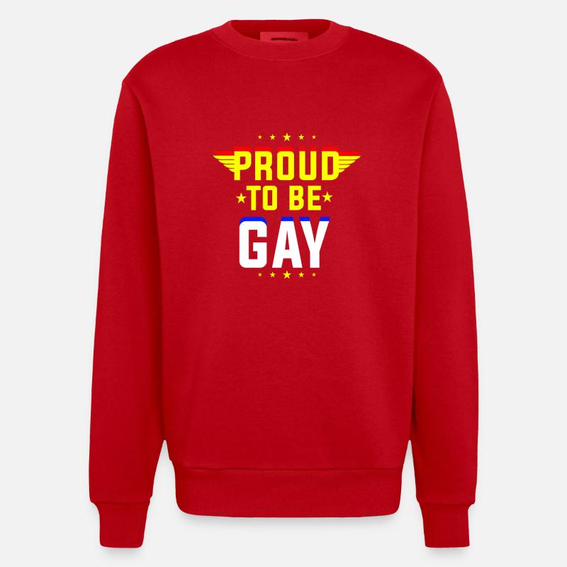Fier d'être gay - Sweat bio épais oversize fabriqué en UE - rouge