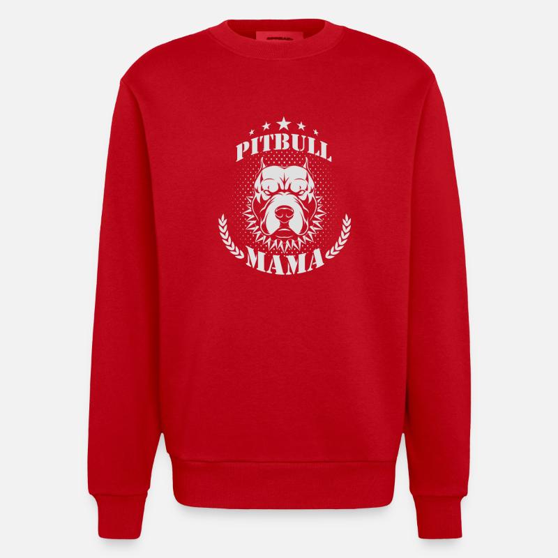 Maman pit-bull - Sweat bio épais oversize fabriqué en UE - rouge