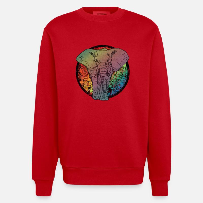 Elefant Comic - Heavyweight Oversized Organic Crew Neck Made in EU - Rot