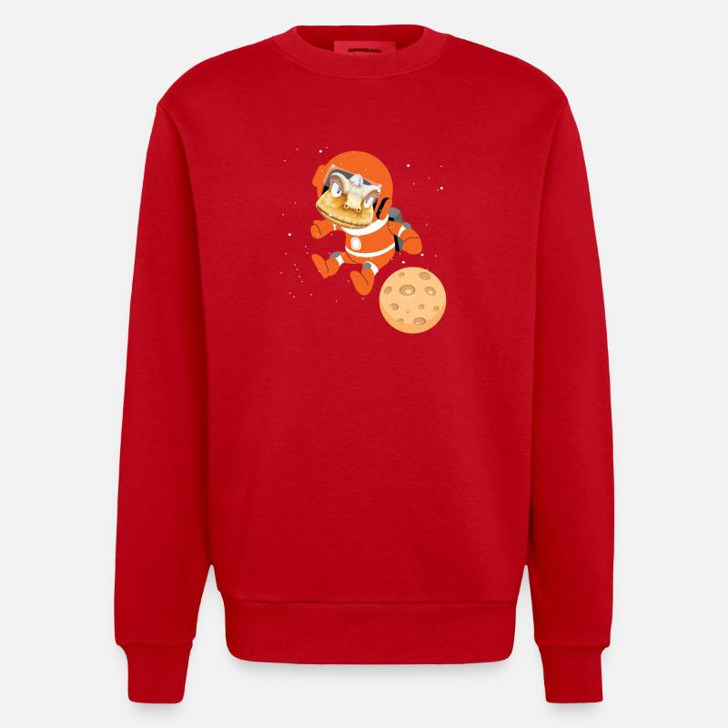 Astronaute de l'espace dinosaure - Sweat bio épais oversize fabriqué en UE - rouge