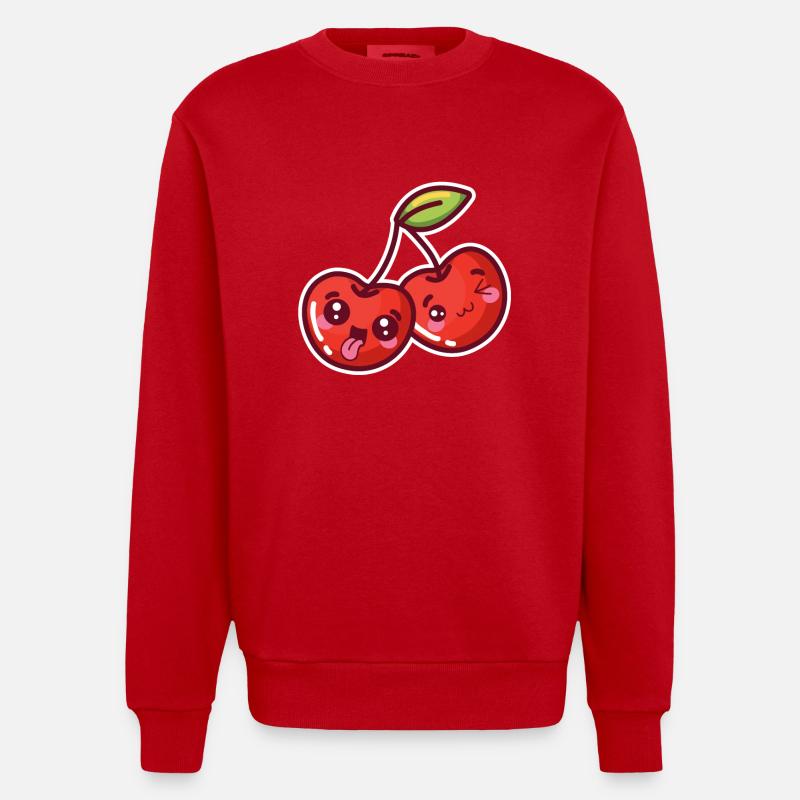Cerise aigre - Sweat bio épais oversize fabriqué en UE - rouge