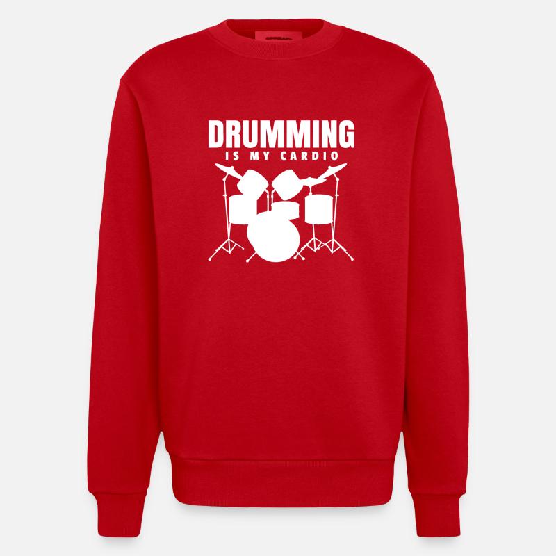 Gift drummer drummer drummer - Heavyweight Oversized Organic Crew Neck Made in EU - red