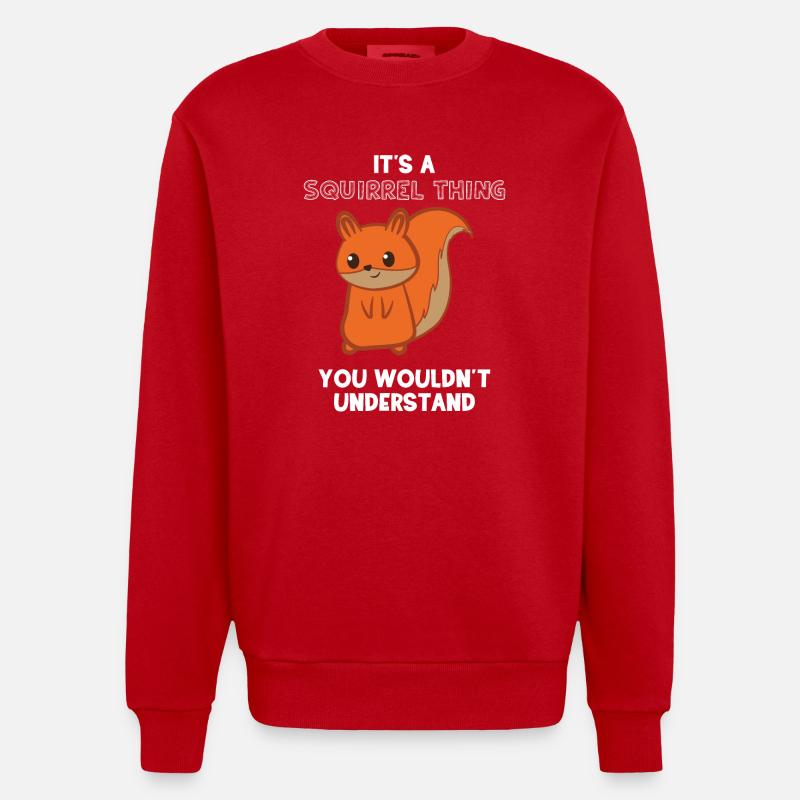 Squirrel - squirrel fan - squirrel - Heavyweight Oversized Organic Crew Neck Made in EU - red