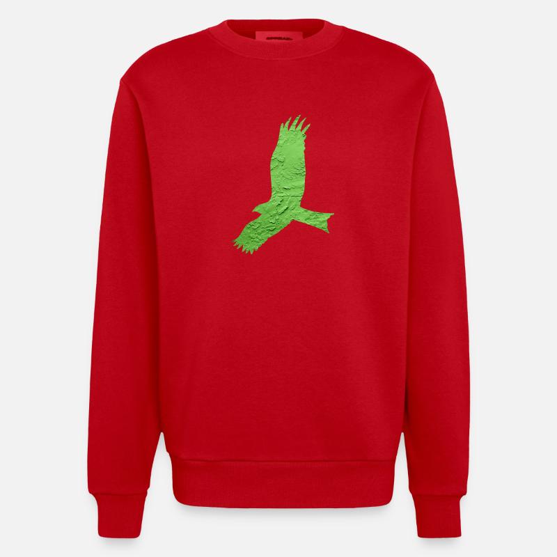 Greifvogel - Heavyweight Oversized Organic Crew Neck Made in EU - Rot