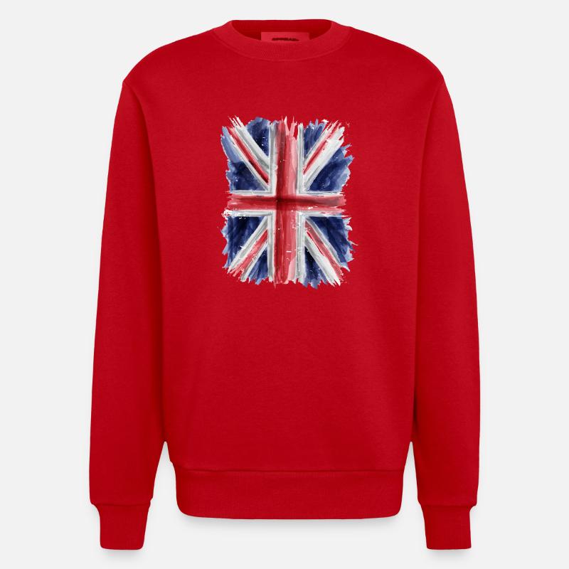 Drapeau britannique - Sweat bio épais oversize fabriqué en UE - rouge
