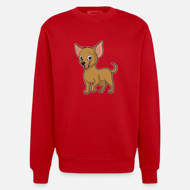 Petit chien doux Chiwawa - Sweat bio épais oversize fabriqué en UE - rouge