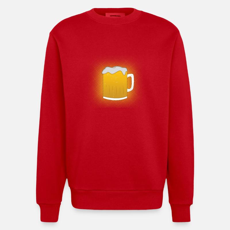 Chope de bière - Sweat bio épais oversize fabriqué en UE - rouge