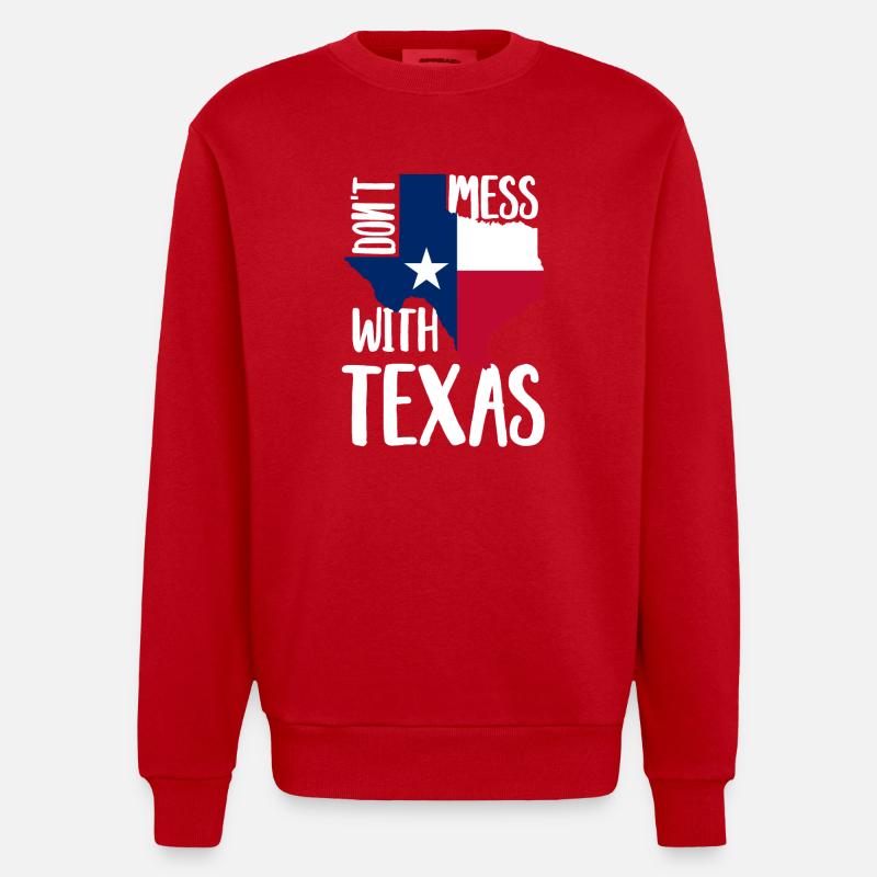 Texas Karte cooles Geschenk - Heavyweight Oversized Organic Crew Neck Made in EU - Rot