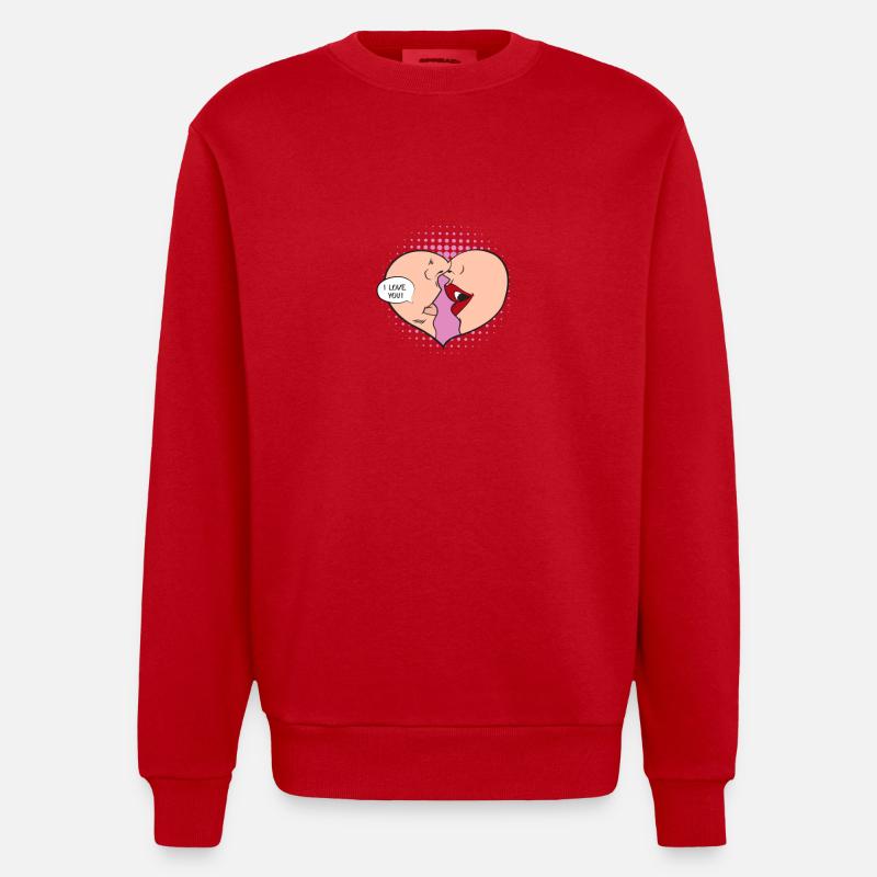 Ich liebe dich - Heavyweight Oversized Organic Crew Neck Made in EU - Rot