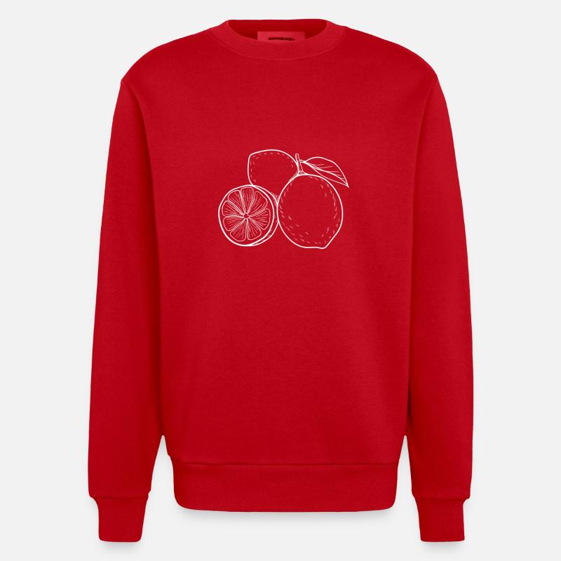 Citrons Fruit Fruit Fruit Lemon - Sweat bio épais oversize fabriqué en UE - rouge