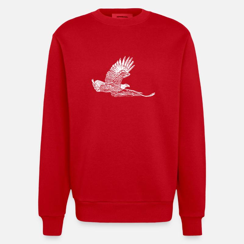 L’aigle de mer - Sweat bio épais oversize fabriqué en UE - rouge