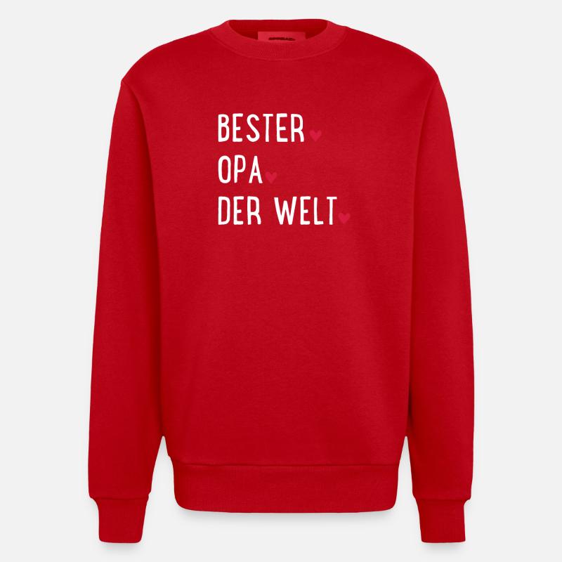Bester Opa der Welt - Heavyweight Oversized Organic Crew Neck Made in EU - Rot