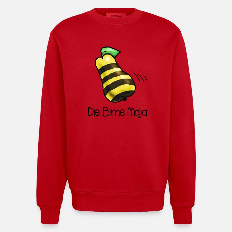 Birne Maja - Heavyweight Oversized Organic Crew Neck Made in EU - Rot