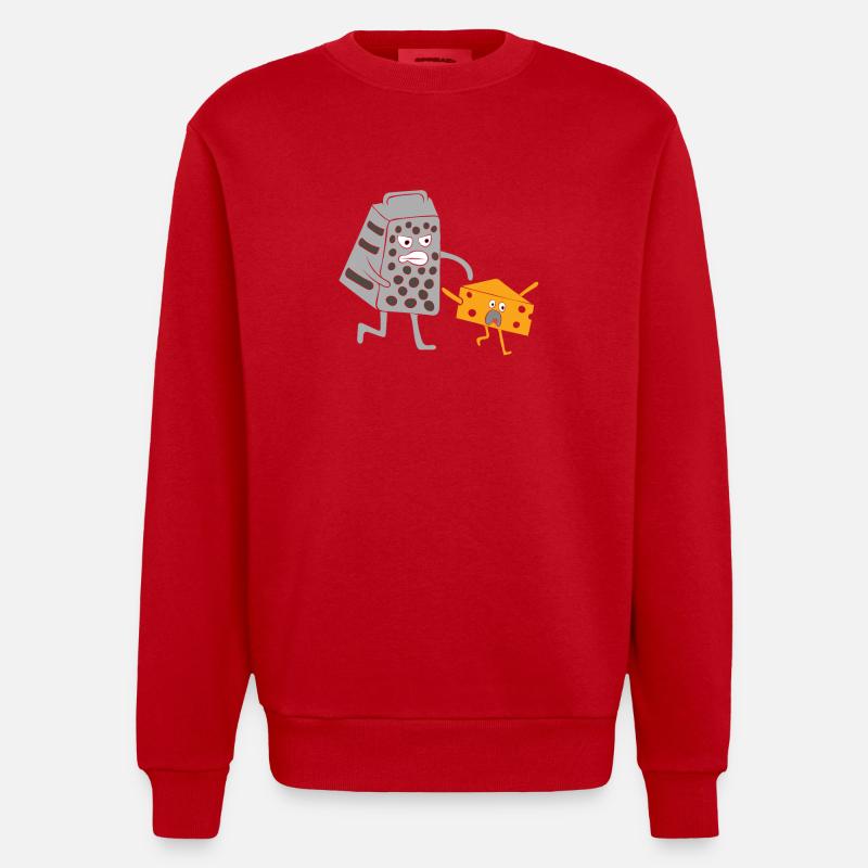 Fromage râpe fromage de chasse - Sweat bio épais oversize fabriqué en UE - rouge
