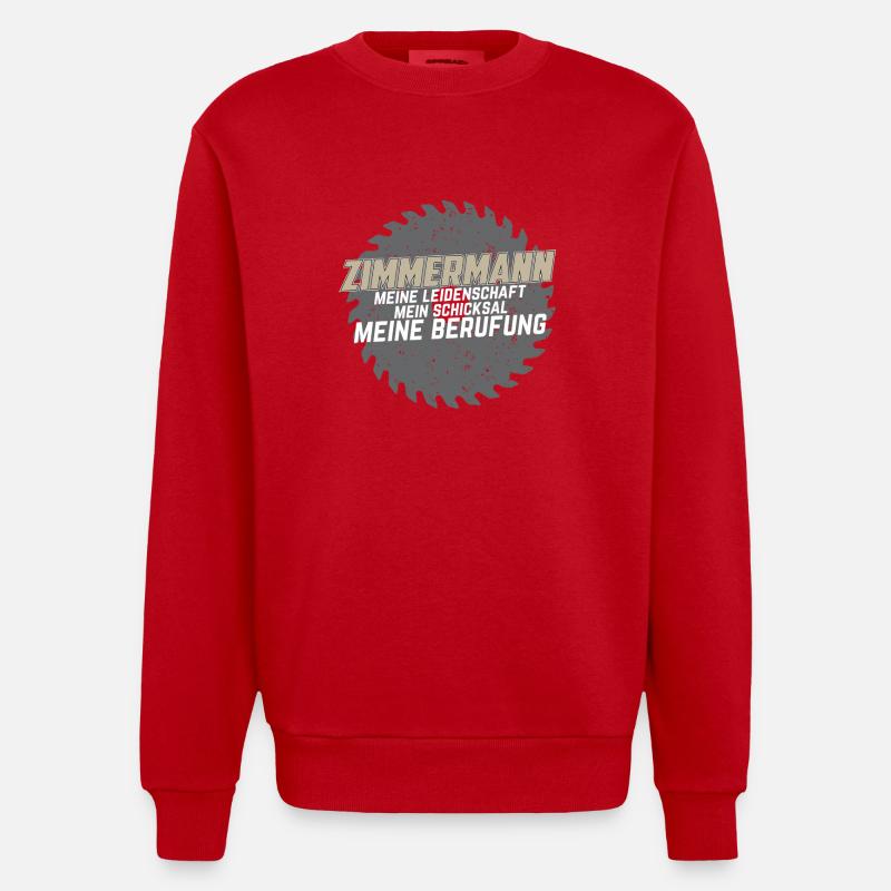 Zimmermann Leidenschaft Schicksal Berufung - Heavyweight Oversized Organic Crew Neck Made in EU - Rot