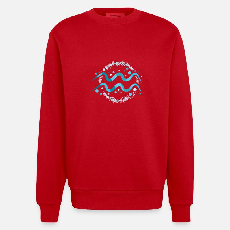 Sternzeichen Wassermann - Heavyweight Oversized Organic Crew Neck Made in EU - Rot