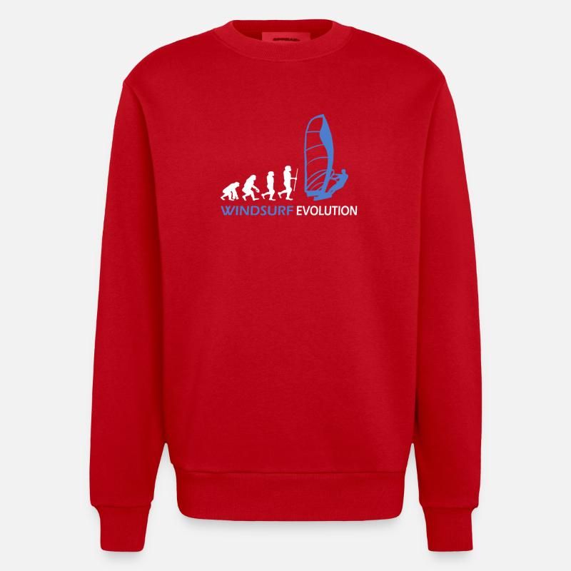 Idées cadeaux Windsurfing Evolution - Sweat bio épais oversize fabriqué en UE - rouge
