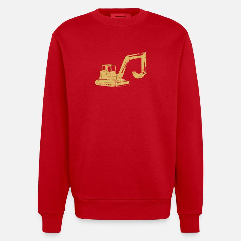 Baggerfahrer geschenkideen - Heavyweight Oversized Organic Crew Neck Made in EU - Rot