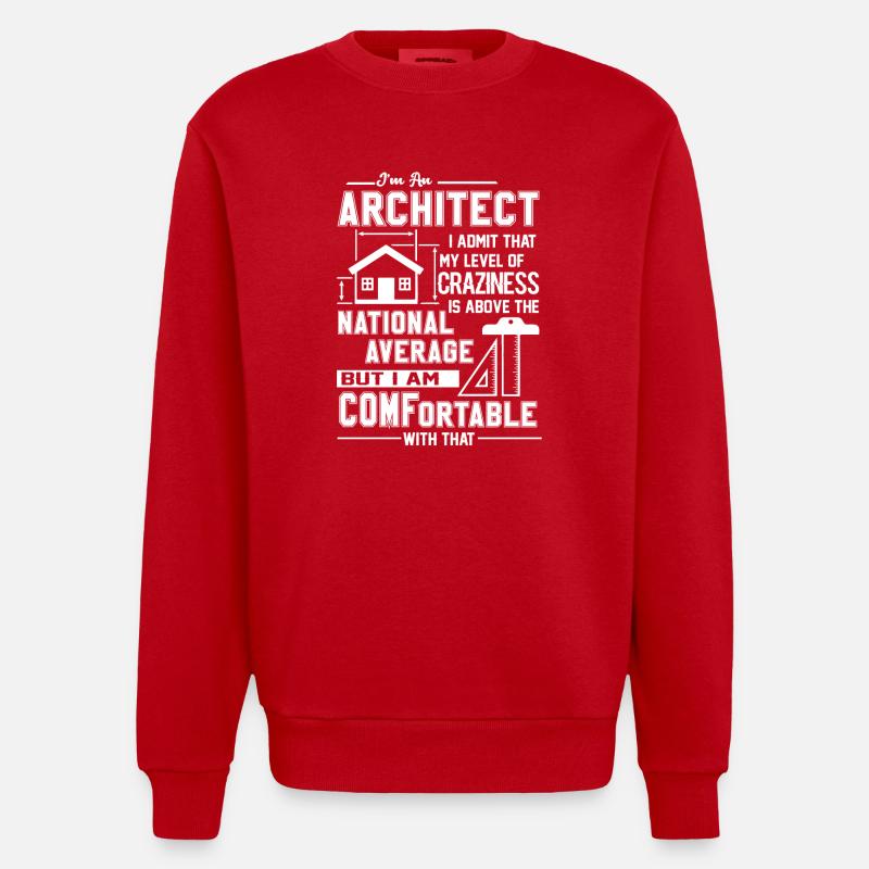 Architecte Je suis un architecte - Sweat bio épais oversize fabriqué en UE - rouge