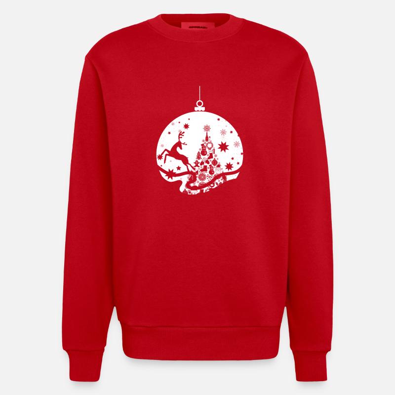 Renne de Noël - Sweat bio épais oversize fabriqué en UE - rouge