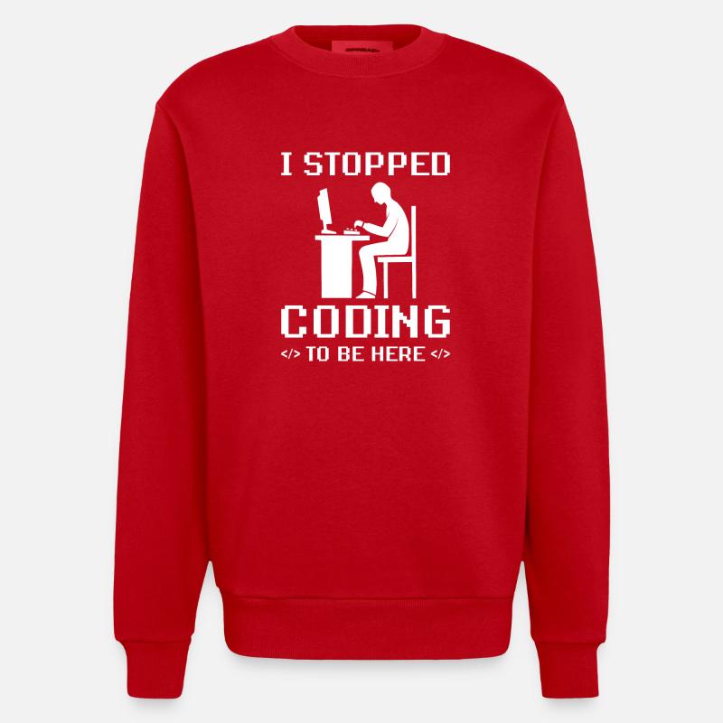 Programmer gift - Heavyweight Oversized Organic Crew Neck Made in EU - red