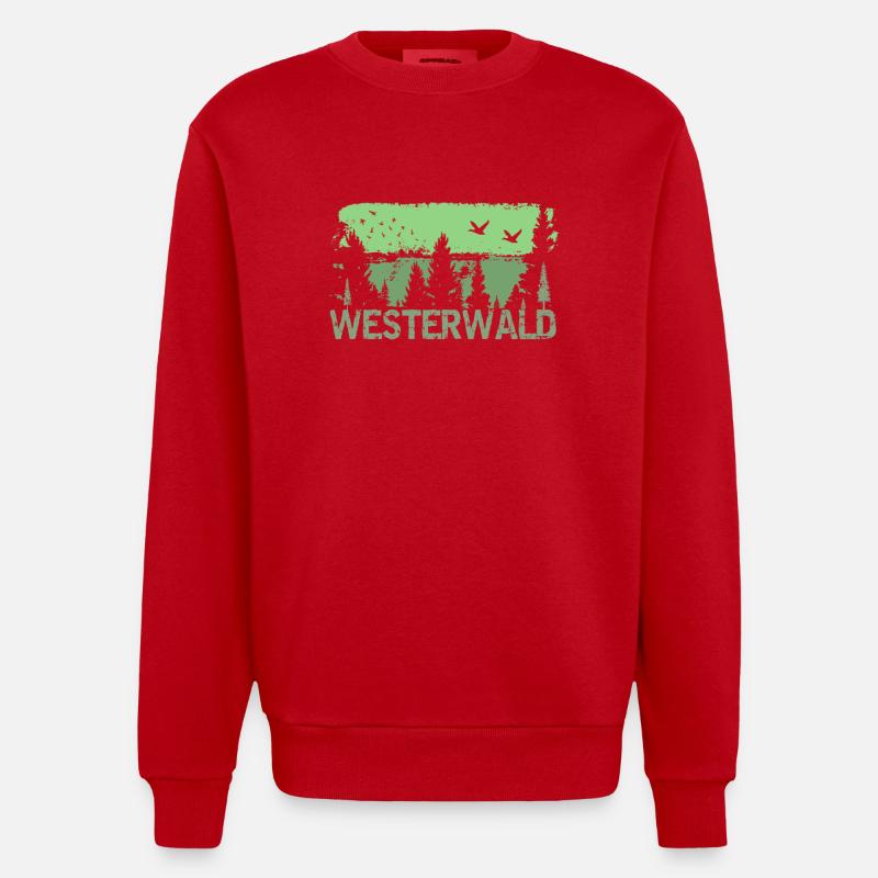 Westerwald - Sweat bio épais oversize fabriqué en UE - rouge