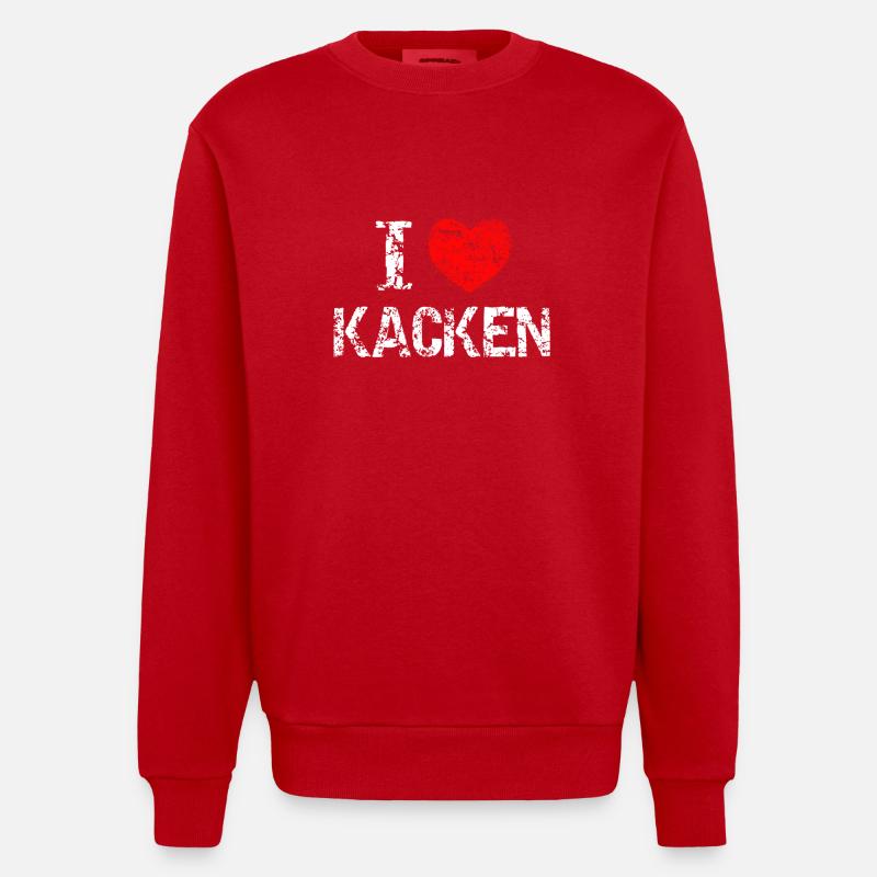 J'aime le caca - Sweat bio épais oversize fabriqué en UE - rouge