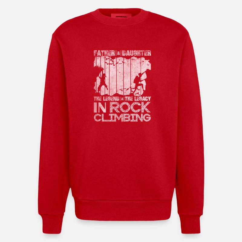 Papa Und Tochter Klettern - Heavyweight Oversized Organic Crew Neck Made in EU - Rot