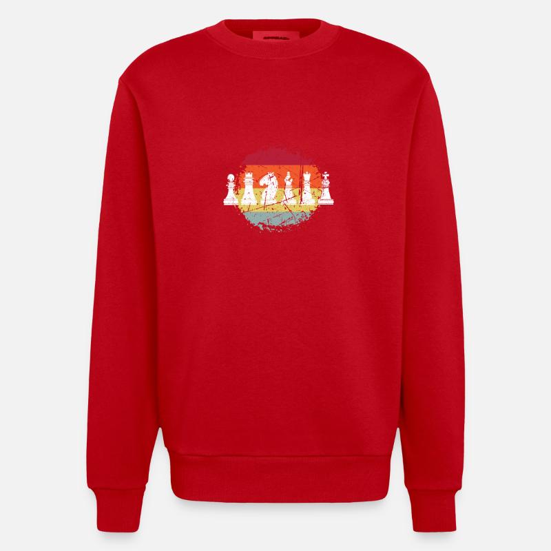 Jeu d’échecs d’échecs - Sweat bio épais oversize fabriqué en UE - rouge