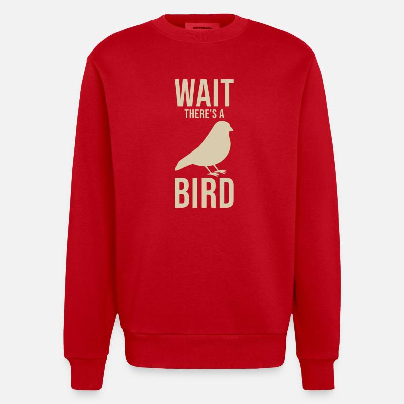 Vogelkundler Spruch - Heavyweight Oversized Organic Crew Neck Made in EU - Rot