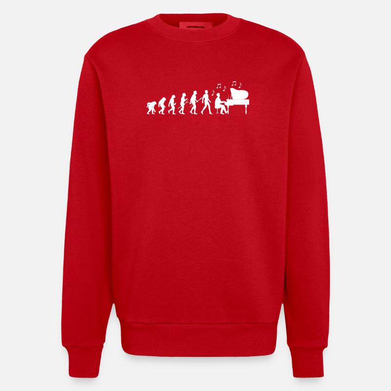 Évolution du pianiste - Sweat bio épais oversize fabriqué en UE - rouge
