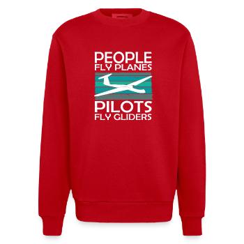 Segelflieger und Segelfliegen - Heavyweight Oversized Organic Crew Neck Made in EU - Rot - Vorne - AI Model Female 172 light (172cm) & AI Model Male 178 light (178cm)
