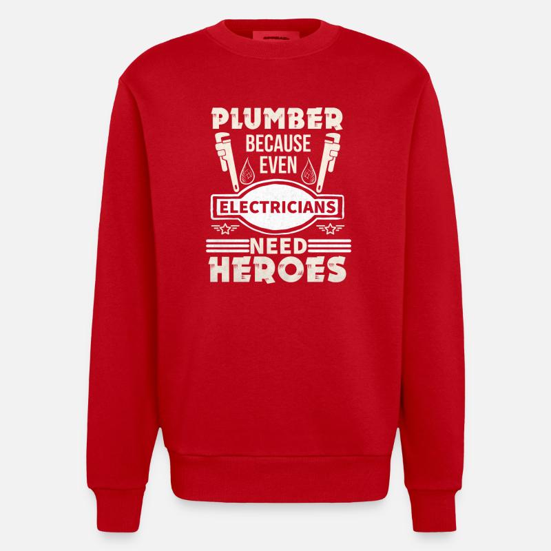 Klempner - Heavyweight Oversized Organic Crew Neck Made in EU - Rot