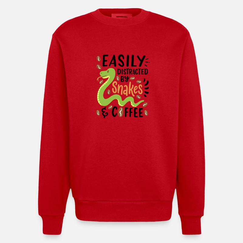 Files d’attente et café - Sweat bio épais oversize fabriqué en UE - rouge