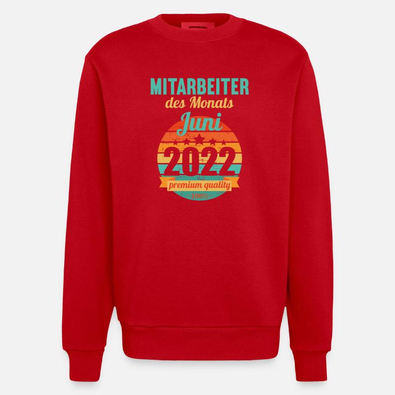 Mitarbeiter des Monats Juni 2022 - Heavyweight Oversized Organic Crew Neck Made in EU - Rot