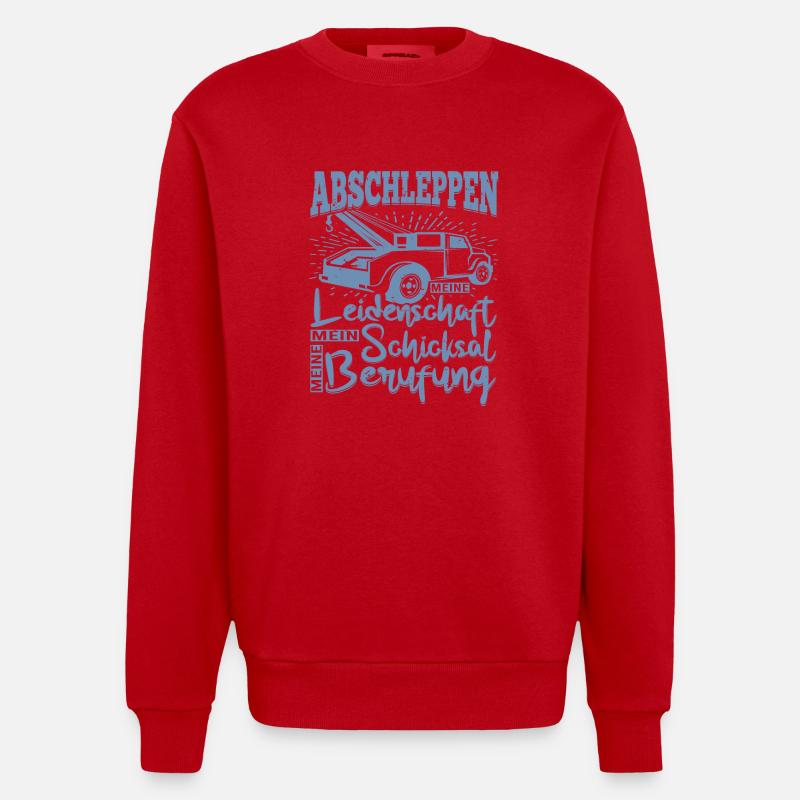 Abbschleppen Leidenschaft Schicksal - Heavyweight Oversized Organic Crew Neck Made in EU - Rot