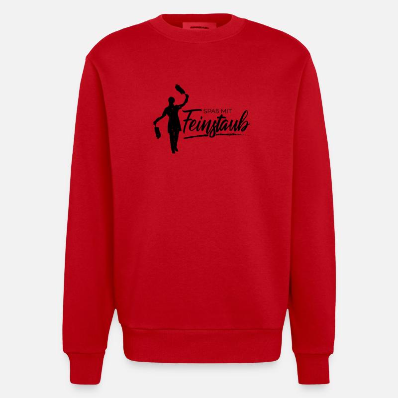 Spaß mit Feinstaub - Heavyweight Oversized Organic Crew Neck Made in EU - Rot