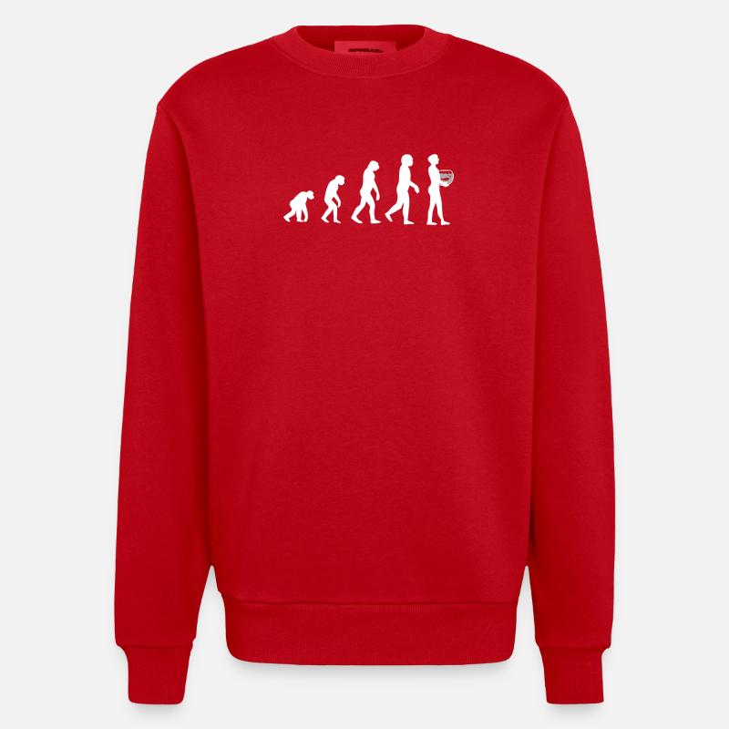 Aquarium Aquaristics Evolution - Heavyweight Oversized Organic Crew Neck Made in EU - red