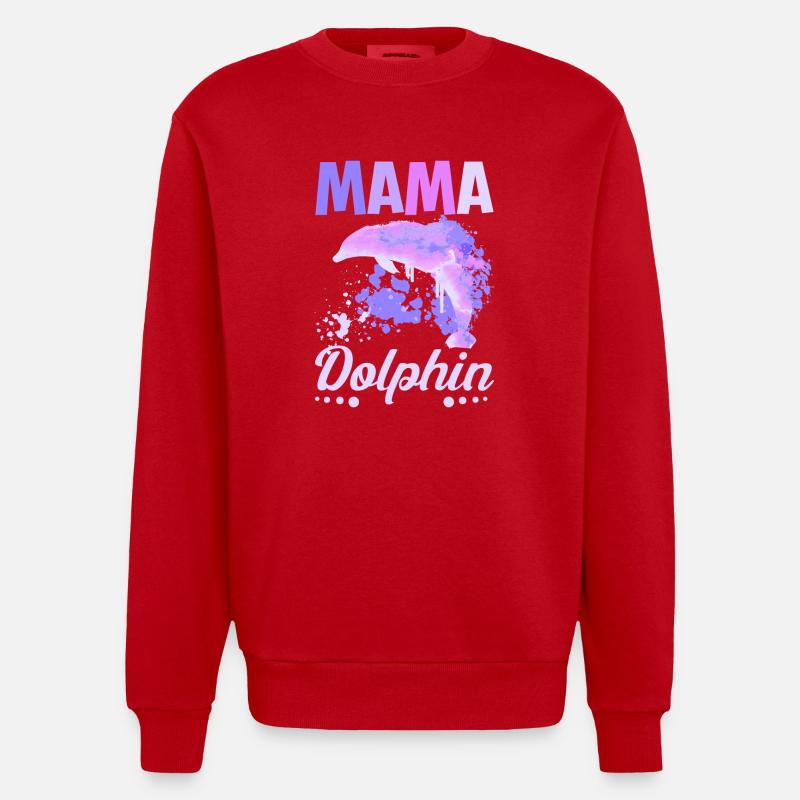 Maman Mère Maman Dauphin - Sweat bio épais oversize fabriqué en UE - rouge