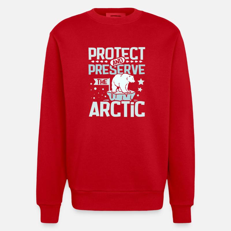 Protéger et préserver l’Arctique - Sweat bio épais oversize fabriqué en UE - rouge